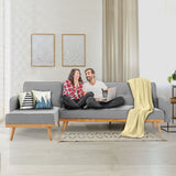 Sarantino 3-Seater Corner Sofa Bed with Chaise Lounge - Light Grey - Extra Image