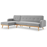 Sarantino 3-Seater Corner Sofa Bed with Chaise Lounge - Light Grey - Extra Image