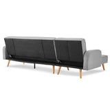 Sarantino 3-Seater Corner Sofa Bed with Chaise Lounge - Light Grey - Extra Image
