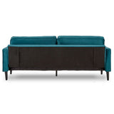 Sarantino Faux Velvet Sofa Bed Couch Furniture Lounge Suite Seat Blue - Extra Image