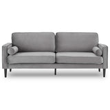 Sarantino Faux Velvet Sofa Bed Couch Furniture Lounge Suite Seat Grey - Extra Image
