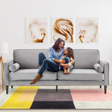 Sarantino Faux Velvet Sofa Bed Couch Furniture Lounge Suite Seat Grey - Extra Image