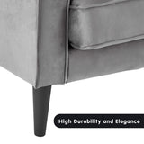 Sarantino Faux Velvet Sofa Bed Couch Furniture Lounge Suite Seat Grey - Extra Image