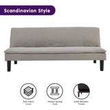 Sarantino 3 Seater Modular Faux Linen Fabric Sofa Bed Couch Light Grey - Extra Image