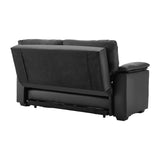 Sarantino Faux Leather Sofa Bed Couch Lounge - Black