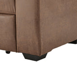 Sarantino Distressed Faux Leather Sofa Bed Couch Lounge - Brown - Extra Image