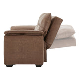 Sarantino Distressed Faux Leather Sofa Bed Couch Lounge - Brown - Extra Image