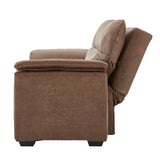 Sarantino Distressed Faux Leather Sofa Bed Couch Lounge - Brown - Top-Down View