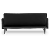 Sarantino Tufted Faux Linen 3-Seater Sofa Bed with Armrests - Black - Extra Image