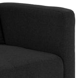 Sarantino Tufted Faux Linen 3-Seater Sofa Bed with Armrests - Black - Extra Image