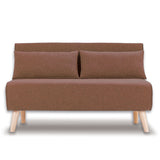 Sarantino 2-Seater Adjustable Sofa Bed Lounge Faux Linen - Brown