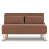 Sarantino 2-Seater Adjustable Sofa Bed Lounge Faux Linen - Brown - Extra Image