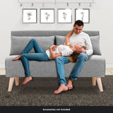 Sarantino 2-Seater Adjustable Sofa Bed Lounge Faux Linen - Grey - Extra Image