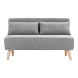 Sarantino 2-Seater Adjustable Sofa Bed Lounge Faux Linen - Grey - Extra Image