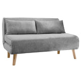 Sarantino 2-Seater Adjustable Sofa Bed Lounge Faux Linen - Grey - Extra Image