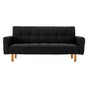 Sarantino 3-Seater Fabric Sofa Bed Futon - Black