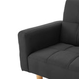 Sarantino 3-Seater Fabric Sofa Bed Futon - Black - Extra Image