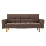 Sarantino 3-Seater Fabric Sofa Bed Futon - Brown - Extra Image