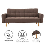Sarantino 3-Seater Fabric Sofa Bed Futon - Brown - Extra Image