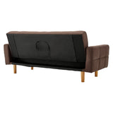 Sarantino 3-Seater Fabric Sofa Bed Futon - Brown - Extra Image