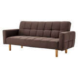 Sarantino 3-Seater Fabric Sofa Bed Futon - Brown - Extra Image