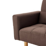 Sarantino 3-Seater Fabric Sofa Bed Futon - Brown - Extra Image