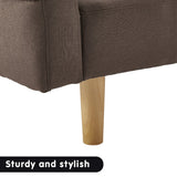 Sarantino 3-Seater Fabric Sofa Bed Futon - Brown - Extra Image