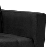 Sarantino 3-Seater Corner Wooden Sofa Bed Lounge Chaise Sofa Black - Low Angle