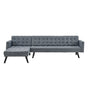 Sarantino 3-Seater Corner Wooden Sofa Bed Lounge Chaise Sofa Grey