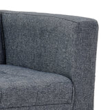 Sarantino 3-Seater Corner Wooden Sofa Bed Lounge Chaise Sofa Grey - Close-Up Angle