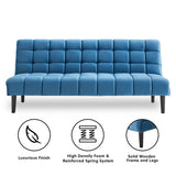 Sarantino Faux Suede Fabric Sofa Bed Furniture Lounge Seat Blue - Side View