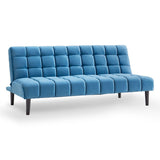 Sarantino Faux Suede Fabric Sofa Bed Furniture Lounge Seat Blue - 45-Degree Angle