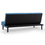 Sarantino Faux Suede Fabric Sofa Bed Furniture Lounge Seat Blue - Low Angle