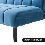 Sarantino Faux Suede Fabric Sofa Bed Furniture Lounge Seat Blue - Extra Image