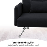 Mia 3-Seater Sofa Bed with Chaise & 3 Pillows by Sarantino - Black - Extra Image
