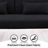 Mia 3-Seater Sofa Bed with Chaise & 3 Pillows by Sarantino - Black - Extra Image