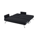 Mia 3-Seater Sofa Bed with Chaise & 3 Pillows by Sarantino - Black - Side View