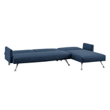 Mia 3-Seater Sofa Bed with Chaise & 3 Pillows by Sarantino - Blue - Front View