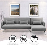 Mia 3-Seater Corner Sofa Bed Chaise and Pillows by Sarantino Dark Grey - Extra Image