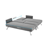 Mia 3-Seater Corner Sofa Bed Chaise and Pillows by Sarantino Dark Grey - 45-Degree Angle