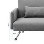 Mia 3-Seater Corner Sofa Bed Chaise and Pillows by Sarantino Dark Grey