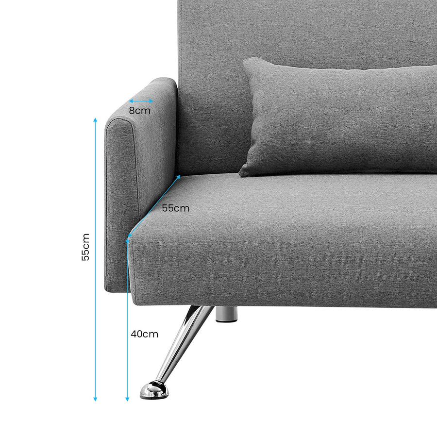 Mia 3-Seater Corner Sofa Bed Chaise and Pillows by Sarantino Dark Grey