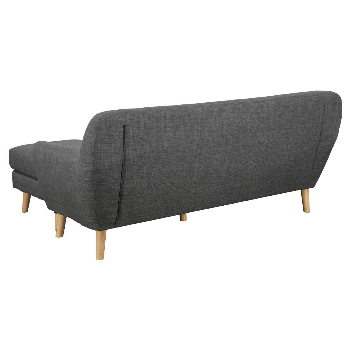 Linen Corner Sofa Couch Lounge L-shaped with Chaise - Dark Grey
