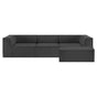 Sarantino Novi 3-Seater Modular Sofa Ottoman Charcoal Black Non-Slip Bottom Lounge