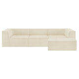 Sarantino Novi 3-Seater Modular Sofa with Ottoman in Cream Non-Slip Bottom Lounge - Extra Image