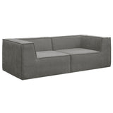 Sarantino Novi 3-Seater Modular Sofa with Ottoman in Grey Non-Slip Bottom Lounge - Extra Image