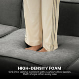 Sarantino Novi 3-Seater Modular Sofa with Ottoman in Grey Non-Slip Bottom Lounge - Extra Image