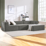Sarantino Novi 3-Seater Modular Sofa with Ottoman in Grey Non-Slip Bottom Lounge - Extra Image