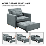 Suri 3-in-1 Convertible Sofa Chair Bed by Sarantino - Airforce Blue