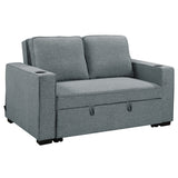 Sarantino Hoffman Linen Sofa Bed with Cushions & Cup Holders Dark Grey - Extra Image